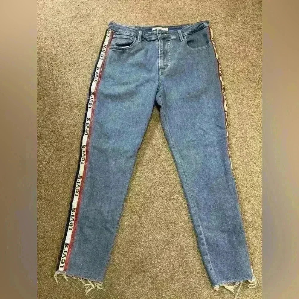 Levi’s 721 Sequin High Rise Jeans Spectator Sport Limited Edition Big E size 32 - Picture 8 of 9